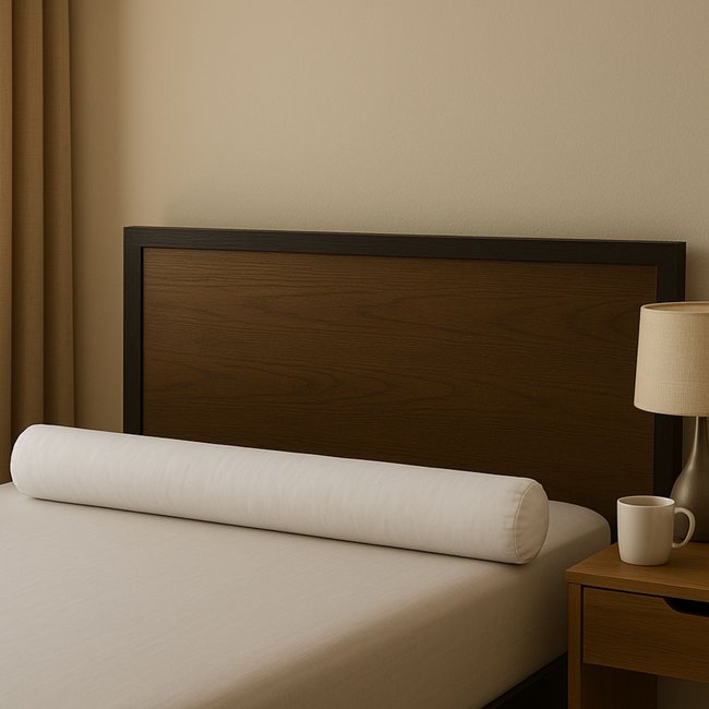Traversin antiacariens enveloppe coton Couleur blanc <span itemprop=