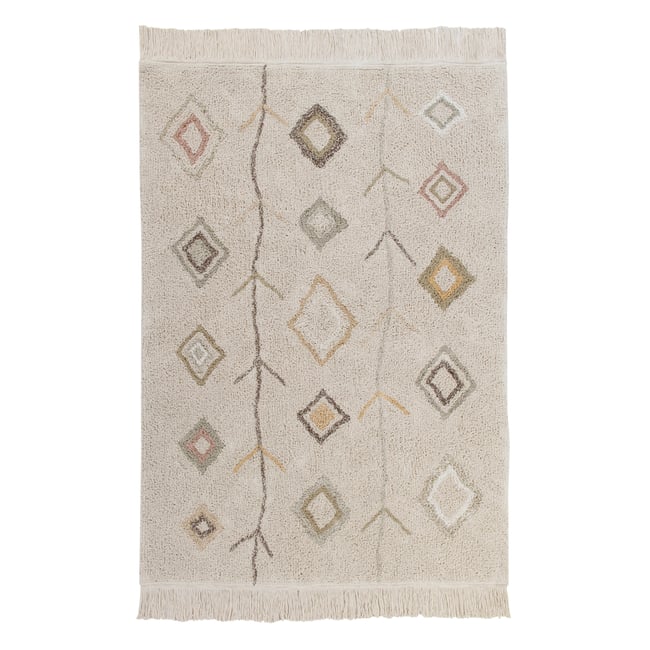 Tapis Rectangulaire en coton Terre KAAROL Couleur beige <span itemprop=