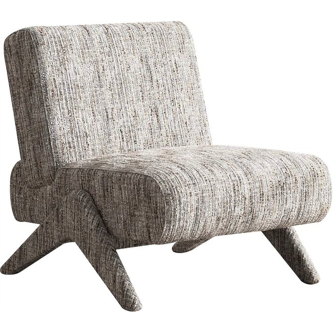 Chaise lounge élégante en greige coco Couleur grège texturé <span itemprop=