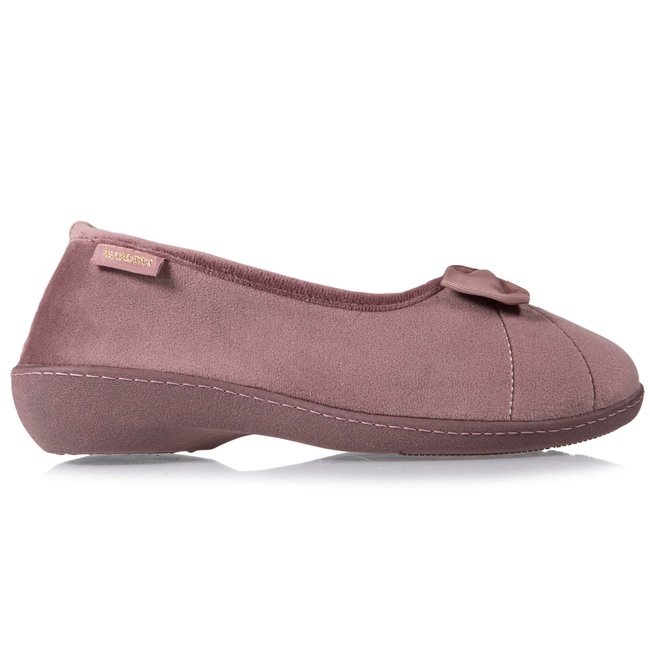 Chaussons Ballerines semelle confortable, talon de 3,8 cm brun <span itemprop=