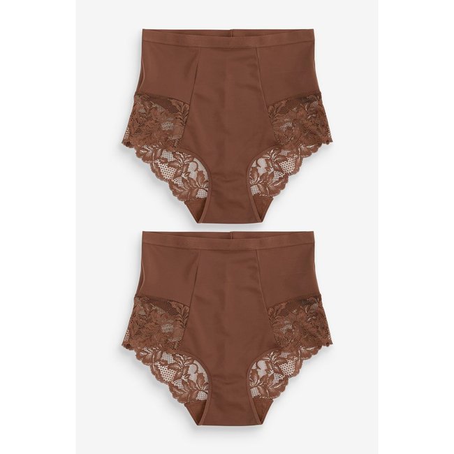 Culottes gainantes avec dentelle, lot de 2 - NEXT