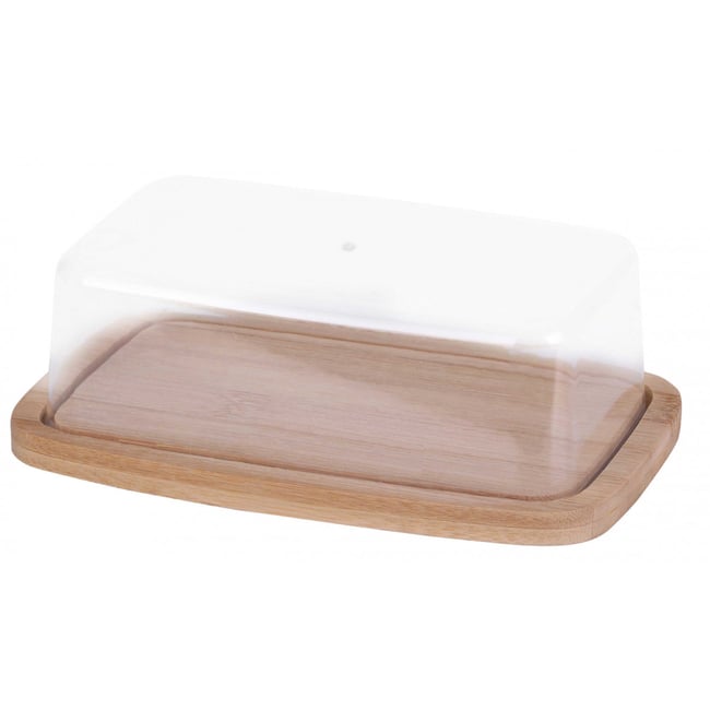 Beurrier en Bambou et Plastique Couleur bois <span itemprop=