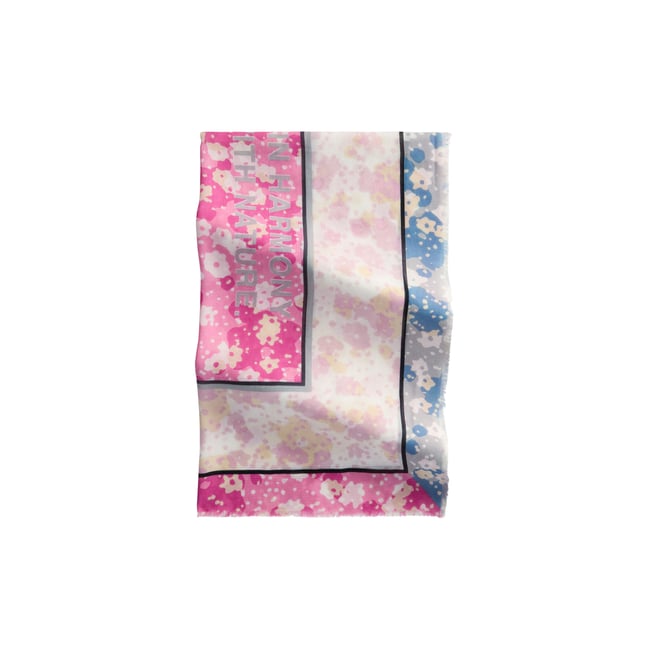 Foulard à l'imprimé allover avec Organic Cotton rose bonbon <span itemprop=