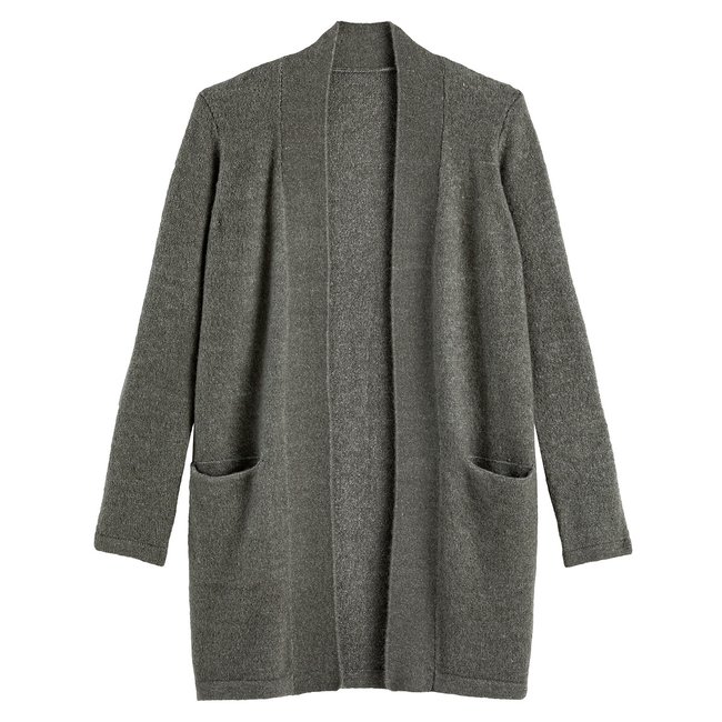 Кардиган длинный серый меланж LA REDOUTE COLLECTIONS