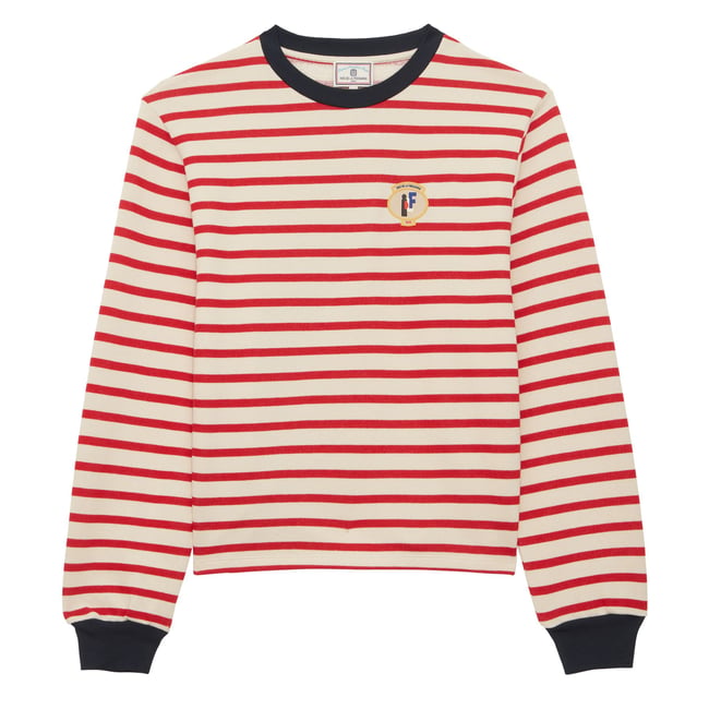 Pull Layann en coton bio rouge <span itemprop=