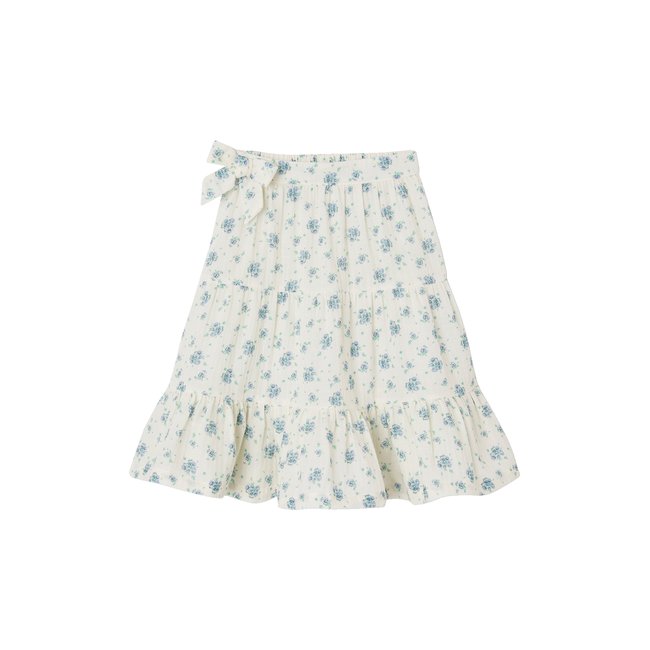 Jupe à volants cérémonie en gaze de coton écru <span itemprop=