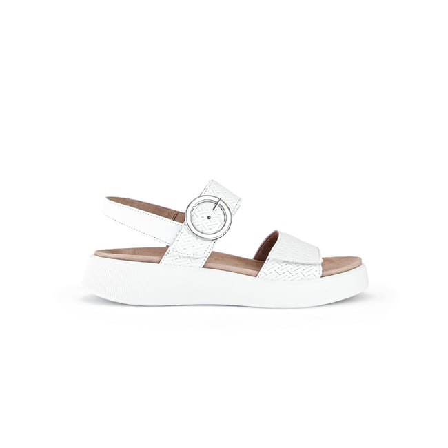 Sandales en  à talon compensé blanc <span itemprop=