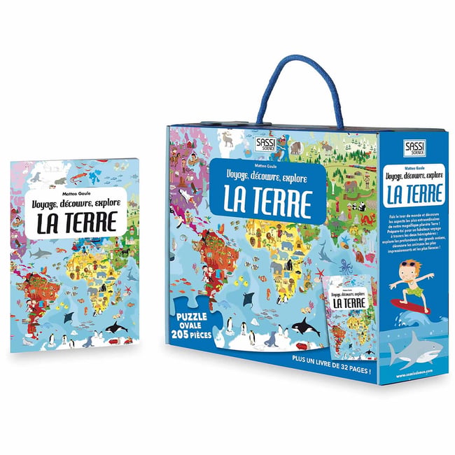 Puzzle & Livre - Voyagez, découvrez, explorez, La Terre bleu <span itemprop=