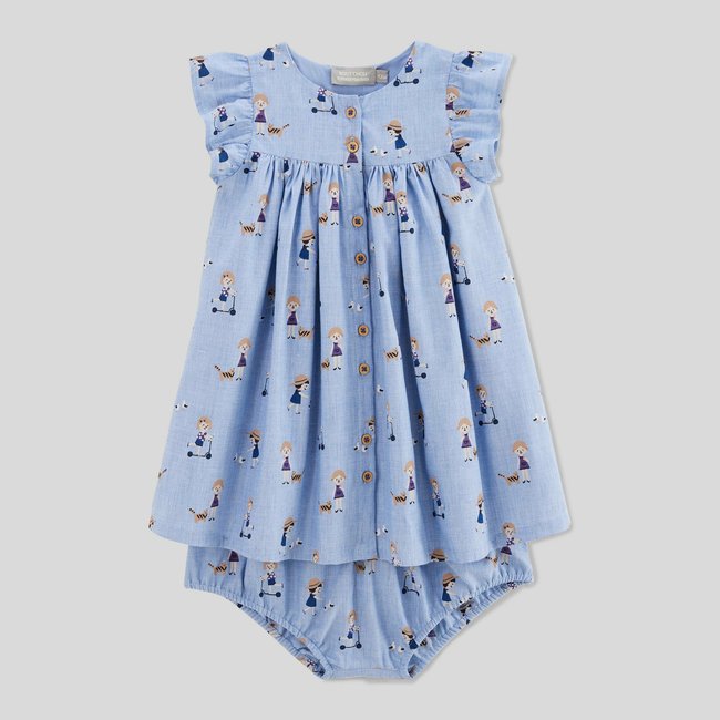 Robe avec bloomer imprimés en coton BIO GOTS costume <span itemprop=