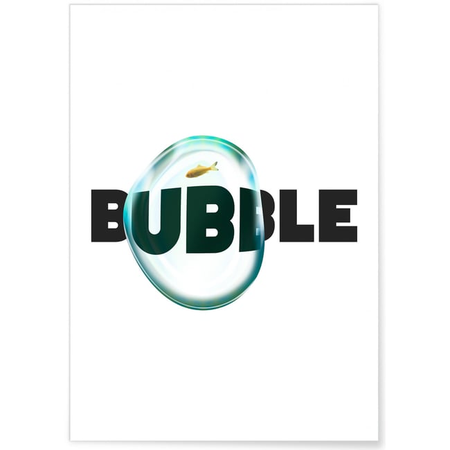 Affiche Bubble Couleur blanc <span itemprop=