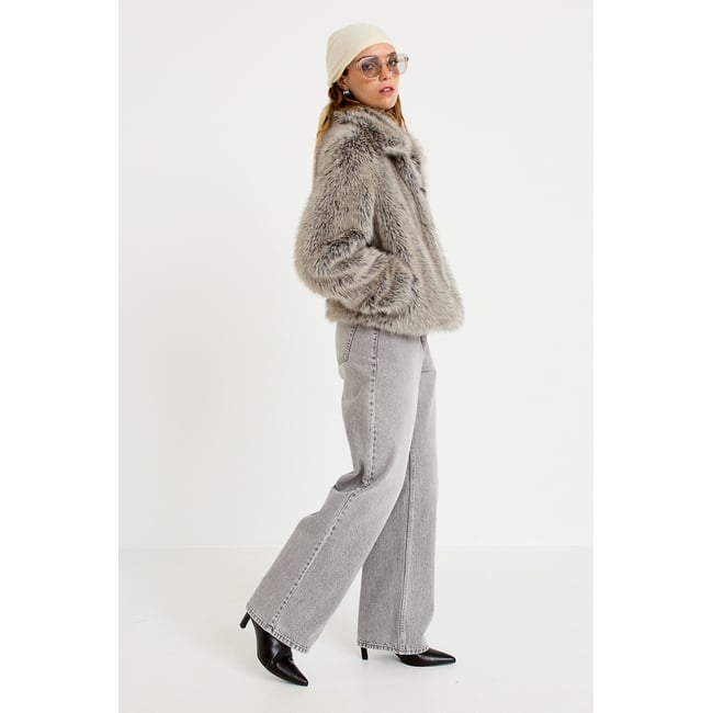 Veste courte gris clair <span itemprop=