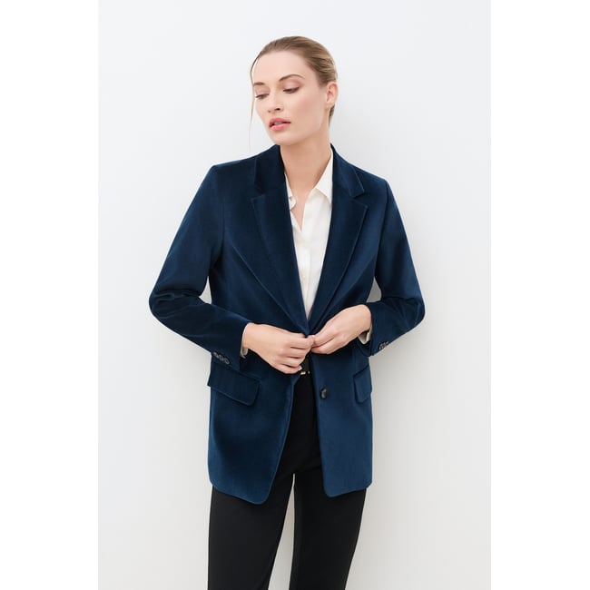 Veste droite col tailleur VOLTIGEVELOURS - CAROLL