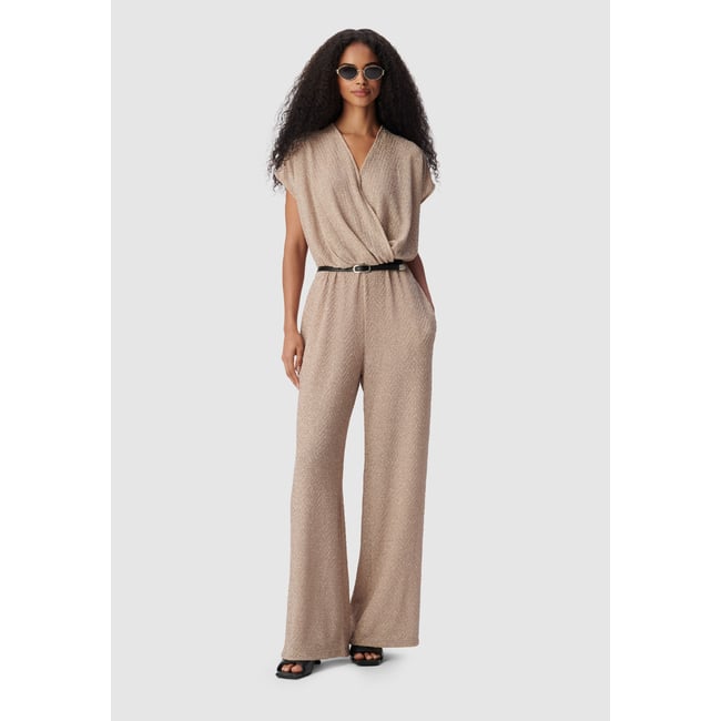 Combinaison motif chevrons  beige <span itemprop=