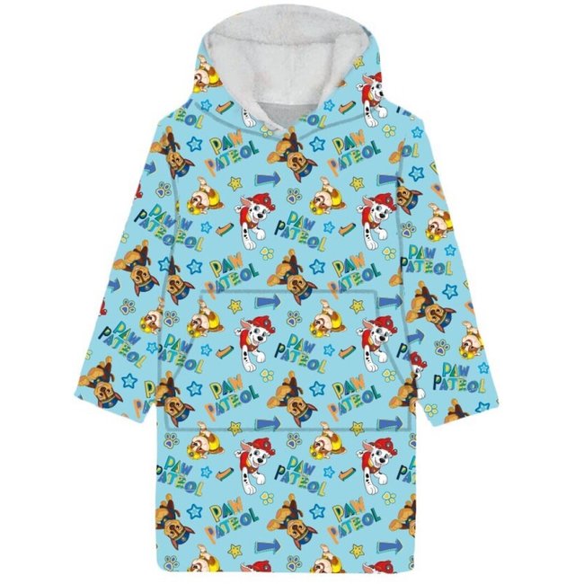 Plaid Polaire Enfant à Capuche Chase et Marshall bleu <span itemprop=