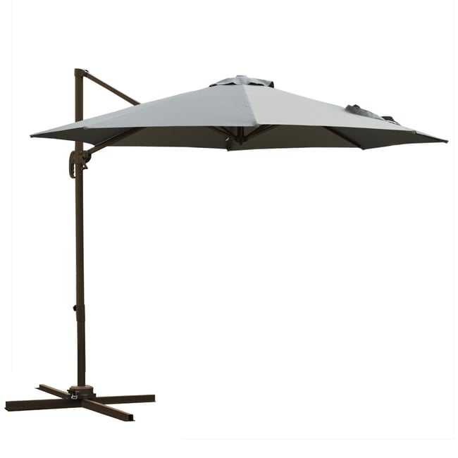 Parasol de terrasse à pied déporté Polyester - OUTSUNNY