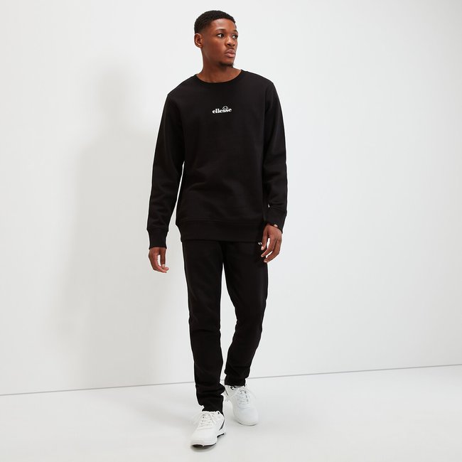Small logo sweatshirt in cotton mix with crew neck black Ellesse La Redoute