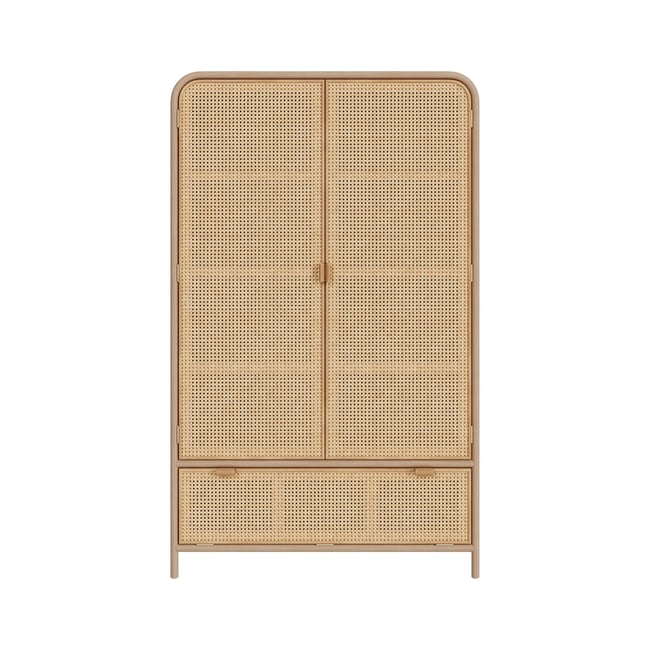 Armoire en bois massif de pin et de teck - ALATA Couleur marron clair <span itemprop=