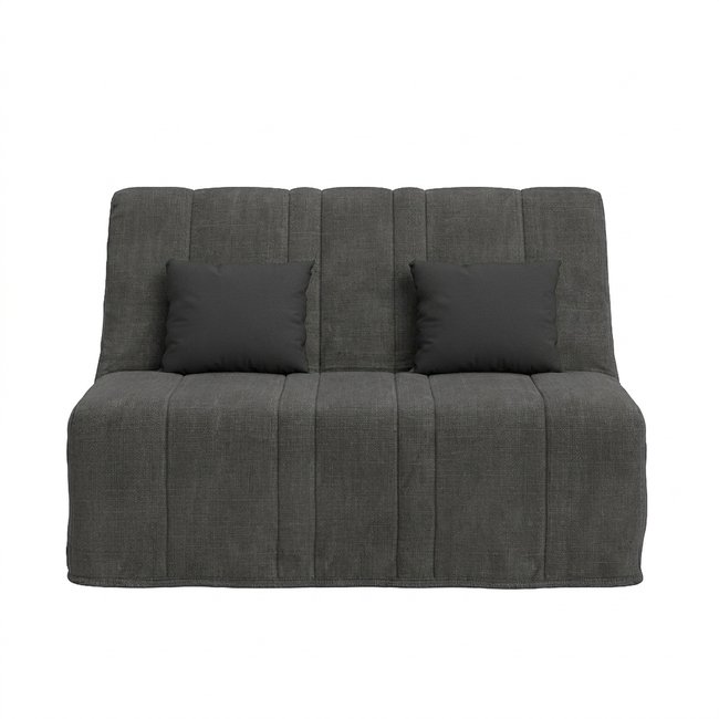 Banquette convertible NEA BZ, couchage 140x190, avec 2 coussins OFFERTS, Aba anthracite - RELAXIMA