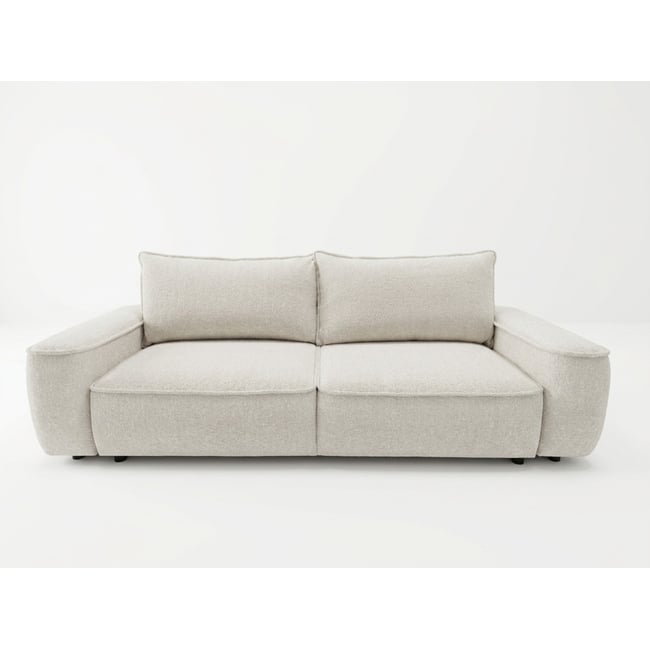 Canapé droit convertible 3 places en tissu chenille, HONORE - BOBOCHIC