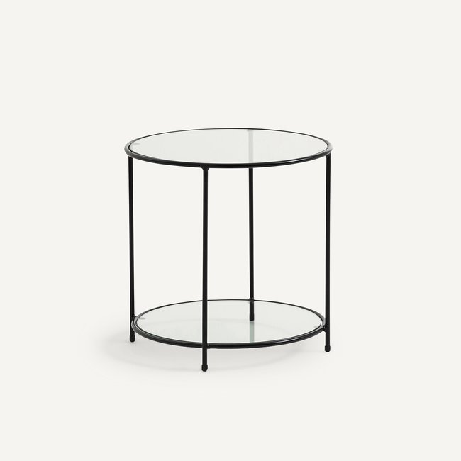 Bijzettafel in gehard glas, Sybil <span itemprop=