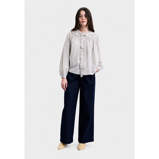 Jean Delphes en coton DELPHES bleu marine <span itemprop=