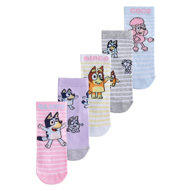 Socquettes bluey, 5 paires rose et bleu <span itemprop=