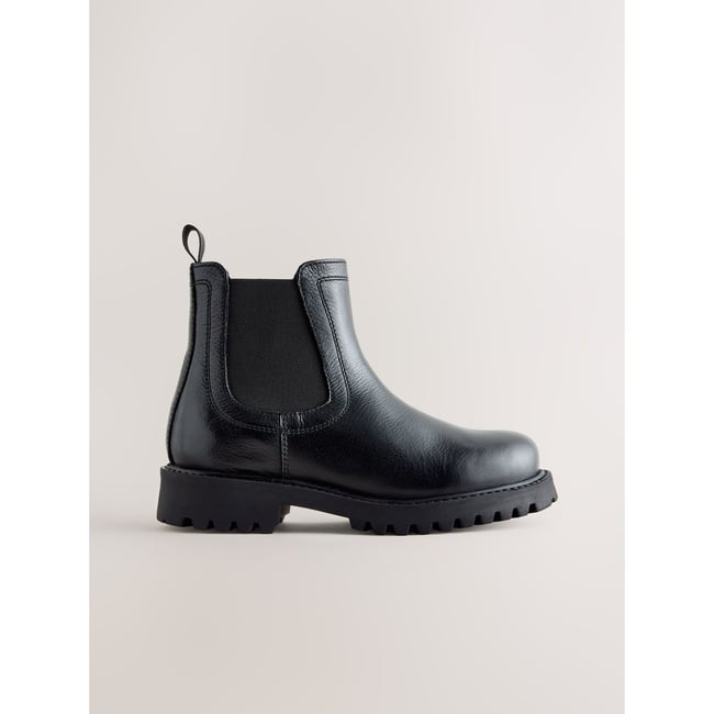 Bottines chelsea borg en cuir doublées - NEXT