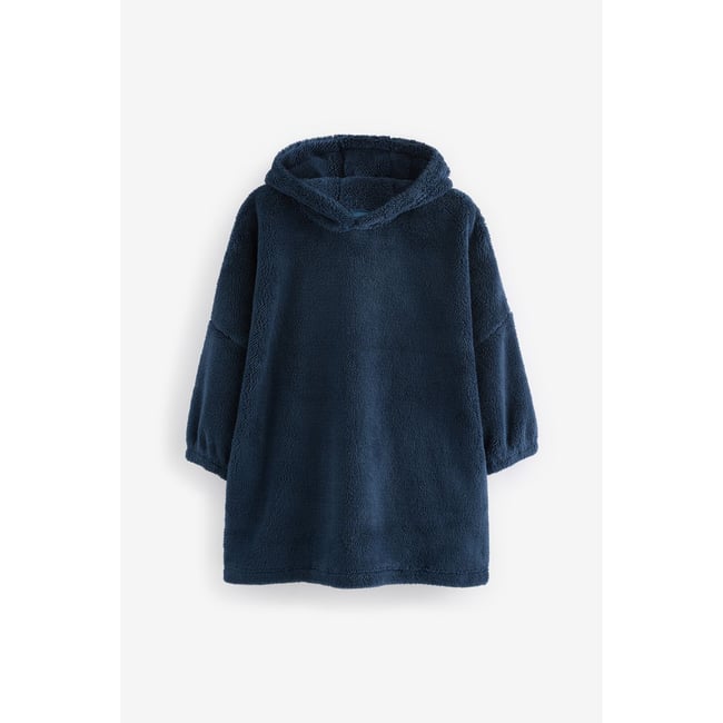 Couverture à capuche en polaire bleu marine <span itemprop=