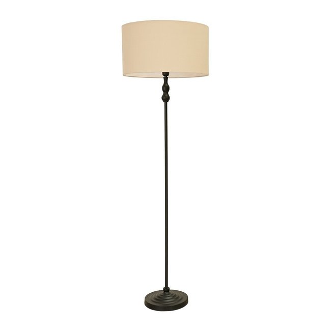 Maude Metal Candlestick Floor Lamp with Fabric Shade, natural, SO'HOME