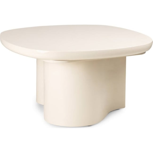 Table basse ovale collection PUREL en bois Couleur beige clair brillant <span itemprop=
