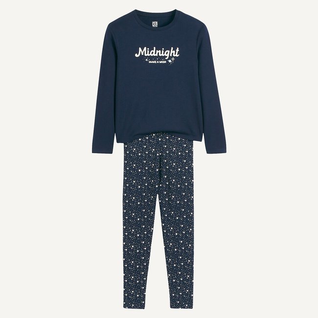 Pyjama coton bleu marine <span itemprop=