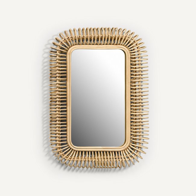 Miroir rotin l90 x h60 cm, Tarsile Couleur naturel <span itemprop=