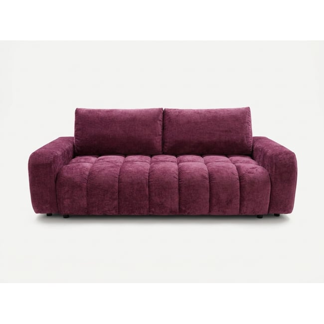 Canapé droit convertible 3 places en tissu lisse, JULES - BOBOCHIC