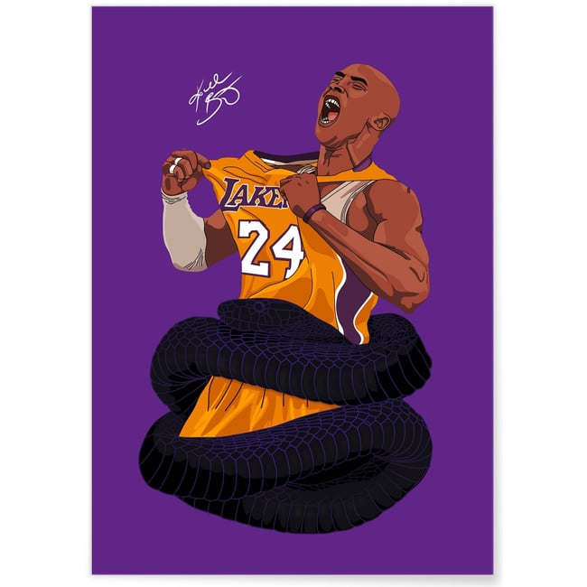 Affiche Kobe Bryant - Black Mamba Couleur blanc <span itemprop=