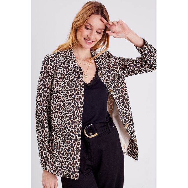 Veste boutonnée beige <span itemprop=