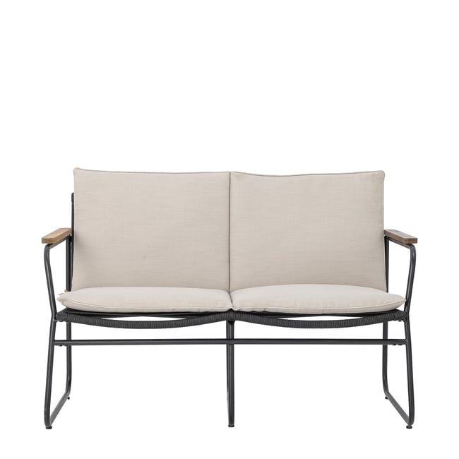 Canapé en métal 2 places Hampton Couleur beige <span itemprop=