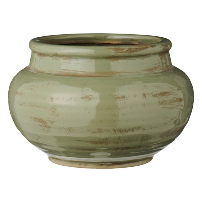 Cache-pot céramique Couleur vert amande <span itemprop=