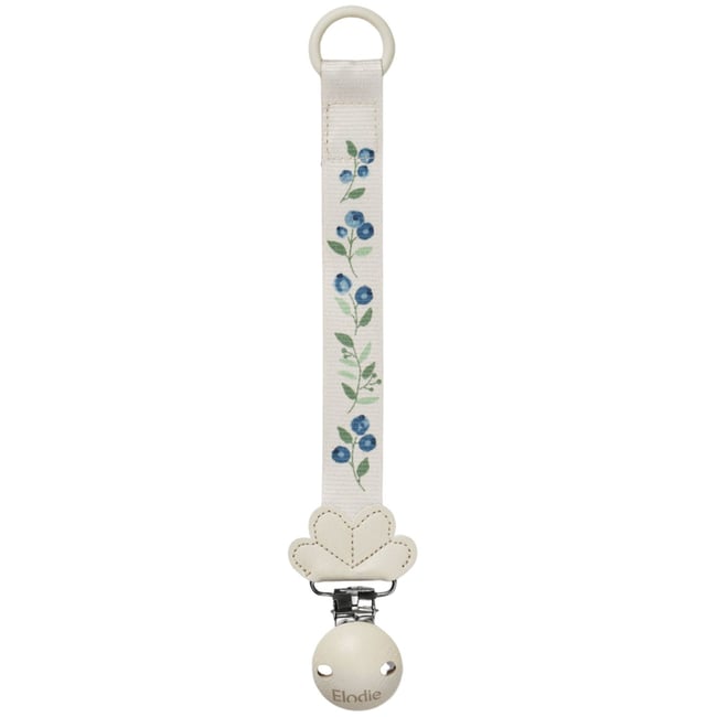 Attache sucette Wood blanc, bleu <span itemprop=