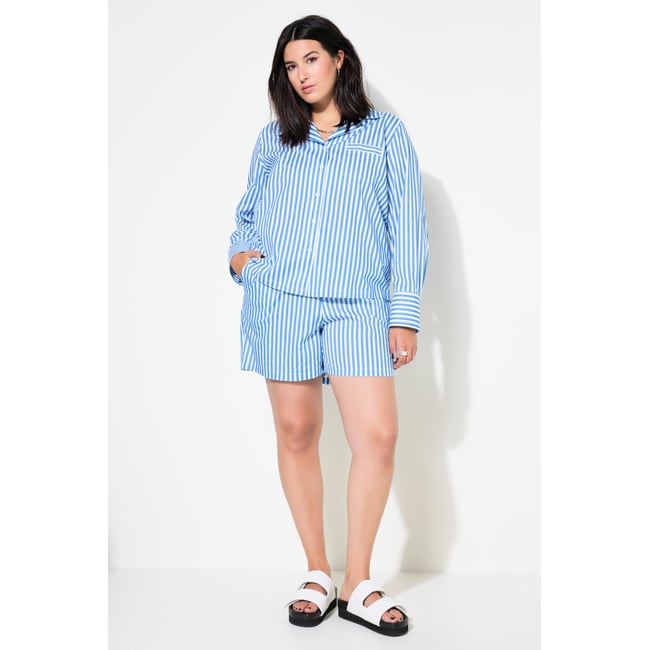 Pyjama deux pièces, rayures bleu jean <span itemprop=