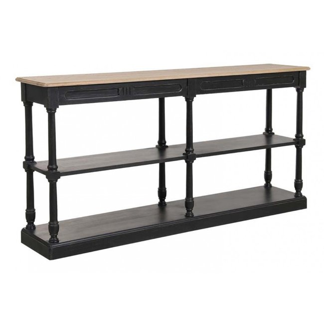 Table drapier 2 tiroirs - MANOIR Couleur noir <span itemprop=
