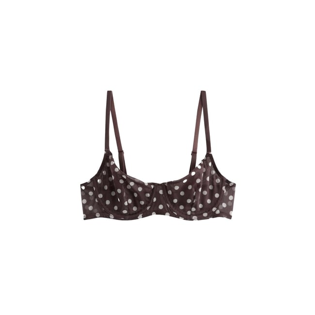 Soutien-gorge en mesh tache brun chocolat <span itemprop=
