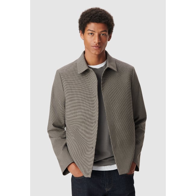 Veste de costume motif pied-de-puce marron havane <span itemprop=