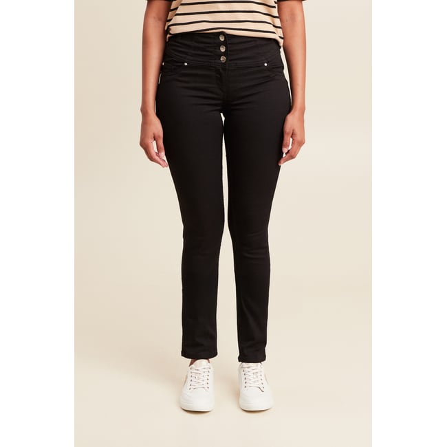 Pantalon Ajusté Bleu Marine Taille 36 - 100% Polyester, Taille Haute - Très Bon état
