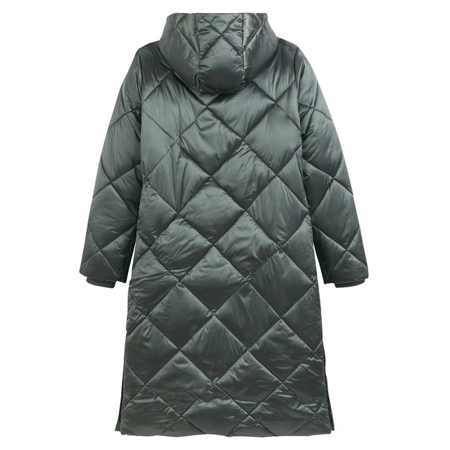 Doudoune longue capuche fixe plein hiver vert grise Anne Weyburn La Redoute