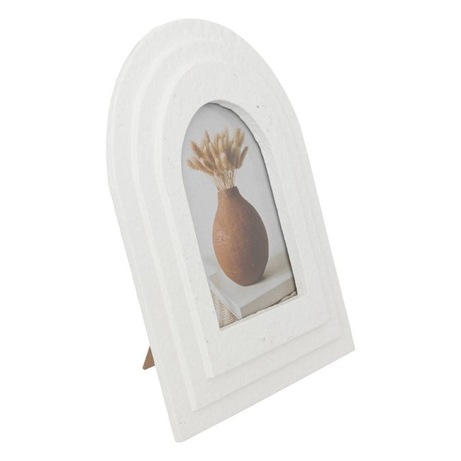 Cadre photo bois peint arrondi EMILY Couleur blanc <span itemprop=