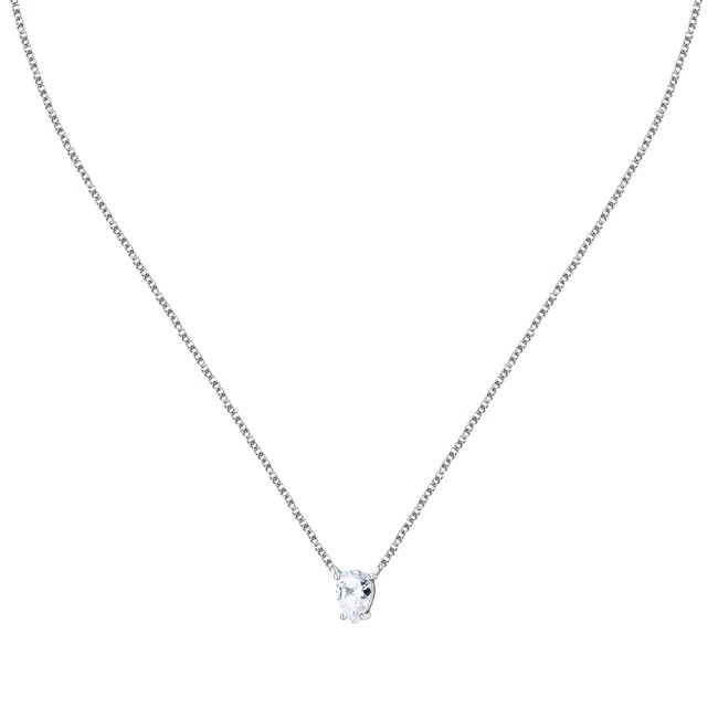 Collier en acier, cristaux, TESORI blanc <span itemprop=