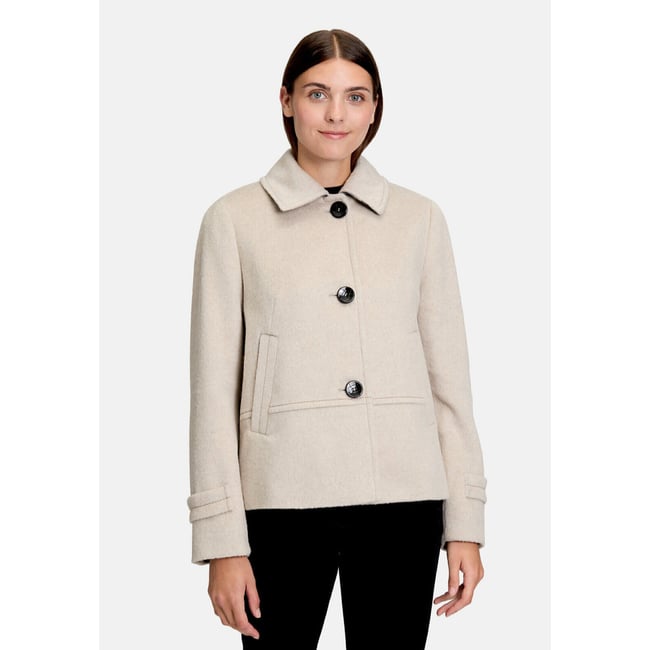 Veste en laine à col beige <span itemprop=
