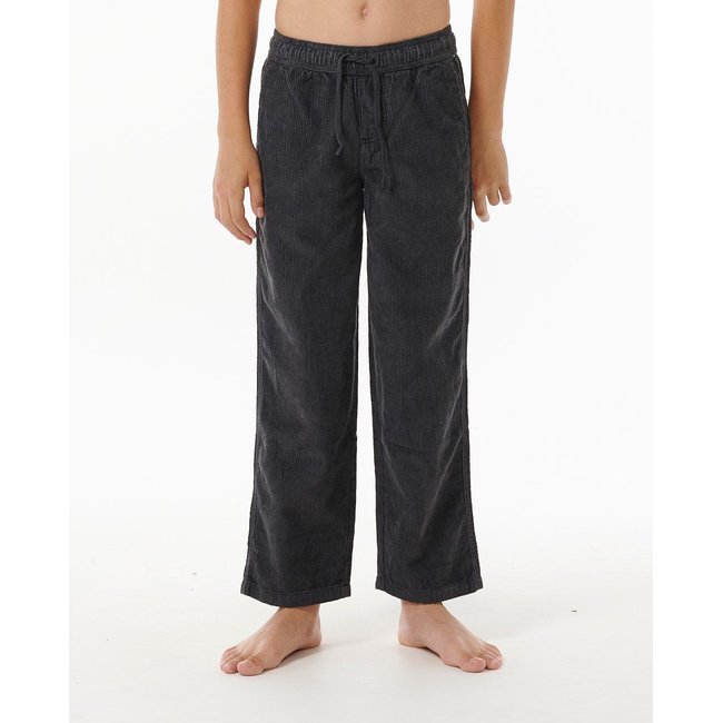Pantalon SURF CORD PANT - BOYS washed black <span itemprop=
