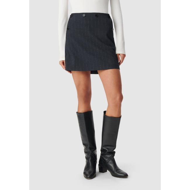 Jupe de tailleur rayures tennis bleu marine <span itemprop=