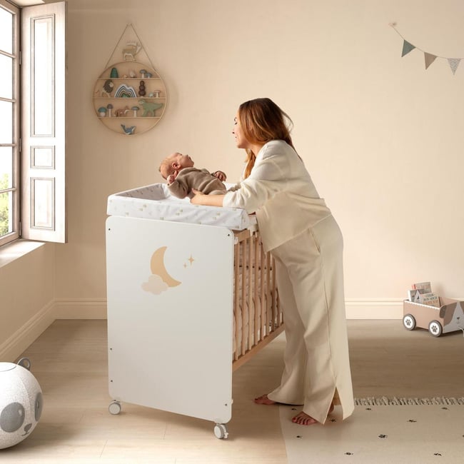 Lit Lupita 120x60 cm Blanc/Bois - MICUNA